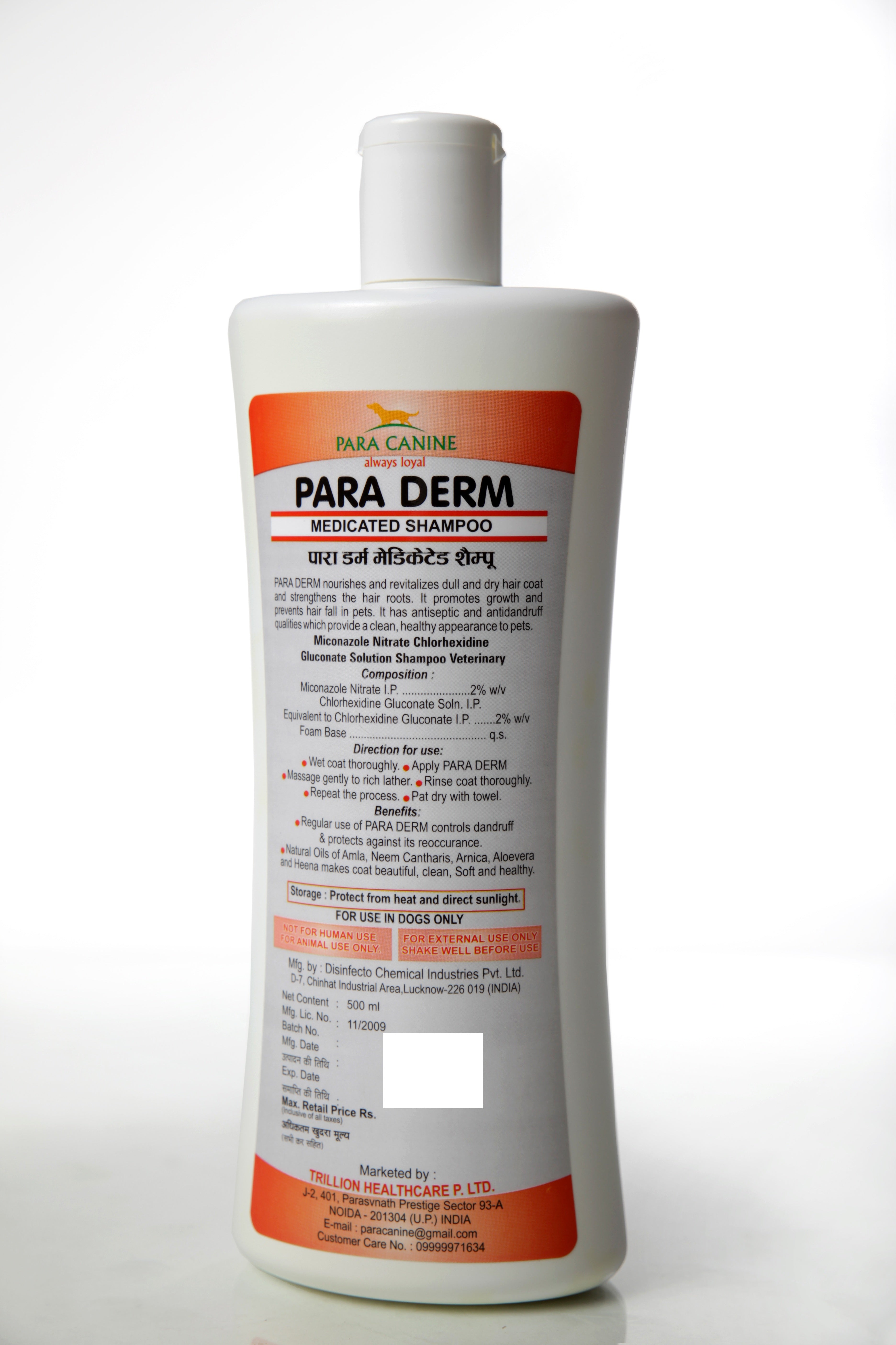 Para Derm Shampoo (prevent any bacterial, fungal or inflammatory infection)