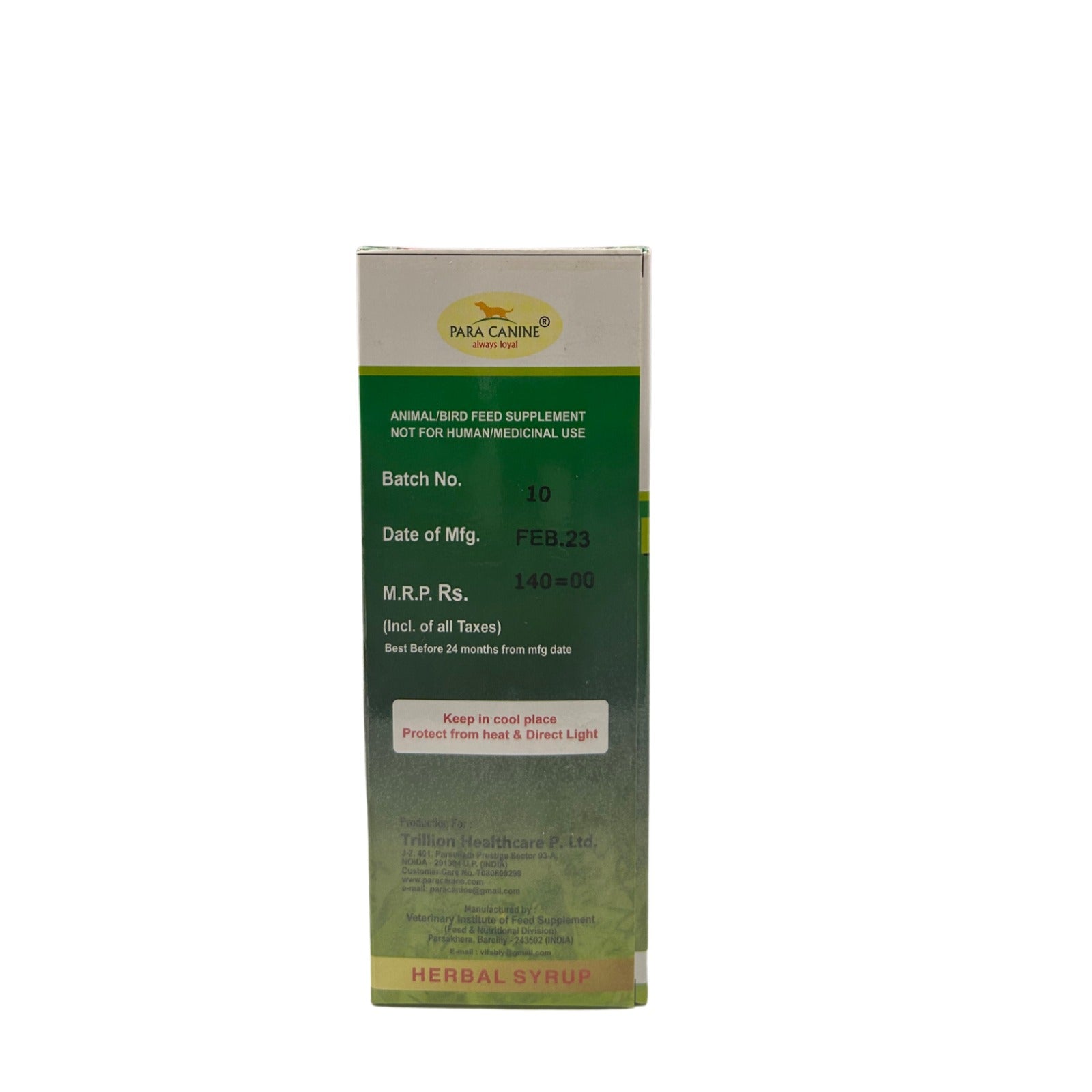 Para Liv Herbal Syrup (Prevent dogs from liver disorder, jaundice, hepatits and fibrosis.)